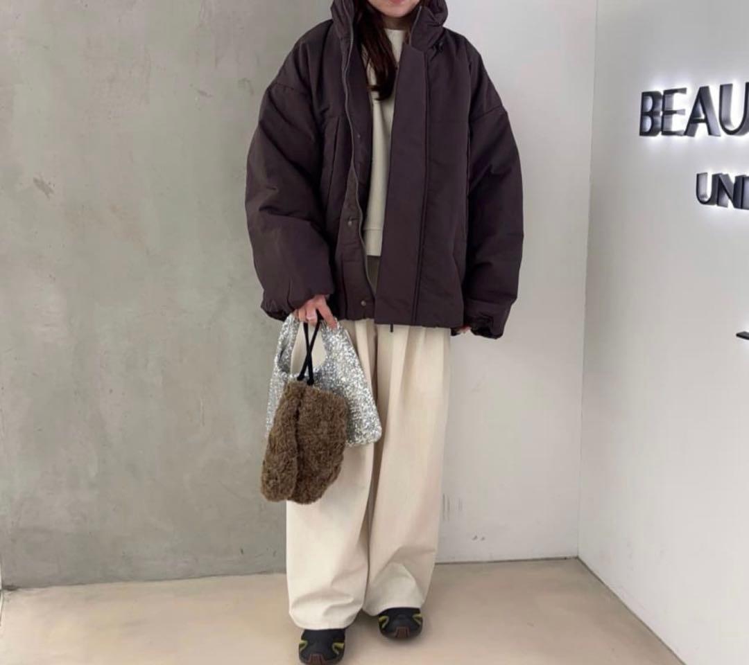 【WEB限定】ナイロン パデッド モンスターブルゾン はっ水　ブラウン